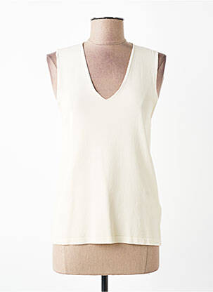 Top stretch sans manche beige DEVERNOIS femme