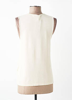 Top tissage crêpe sans manche beige DEVERNOIS femme