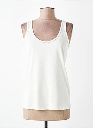 T-shirt stretch fines bretelles beige DEVERNOIS femme