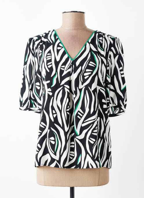 Blouse manches courtes manches courtes noir JULIE GUERLANDE femme