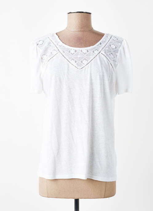 T-shirt stretch manches courtes blanc JULIE GUERLANDE femme