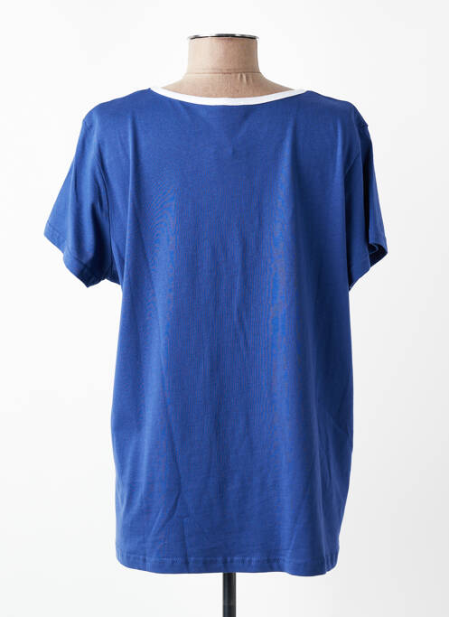 T-shirt sérigraphie manches courtes bleu C'EST BEAU LA VIE femme
