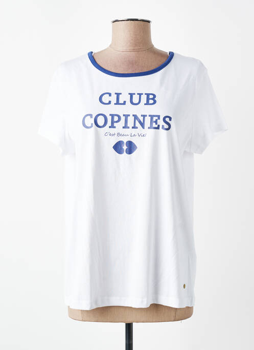 T-shirt sérigraphie manches courtes blanc C'EST BEAU LA VIE femme