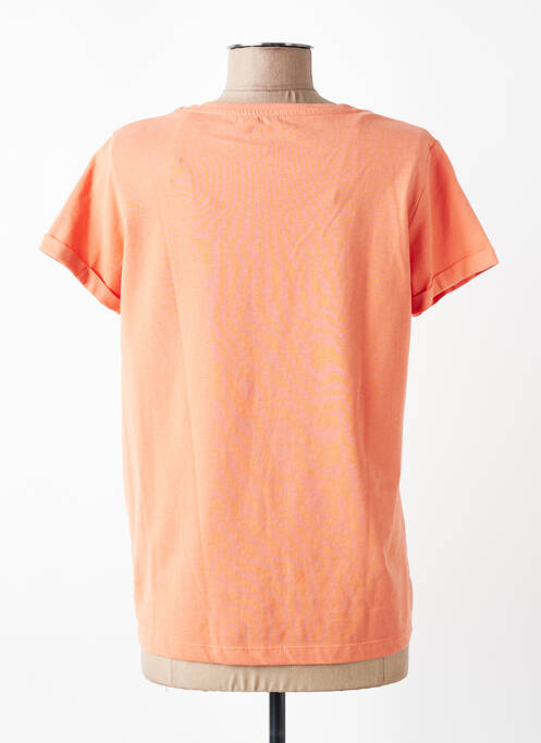T-shirt sérigraphie manches courtes orange C'EST BEAU LA VIE femme