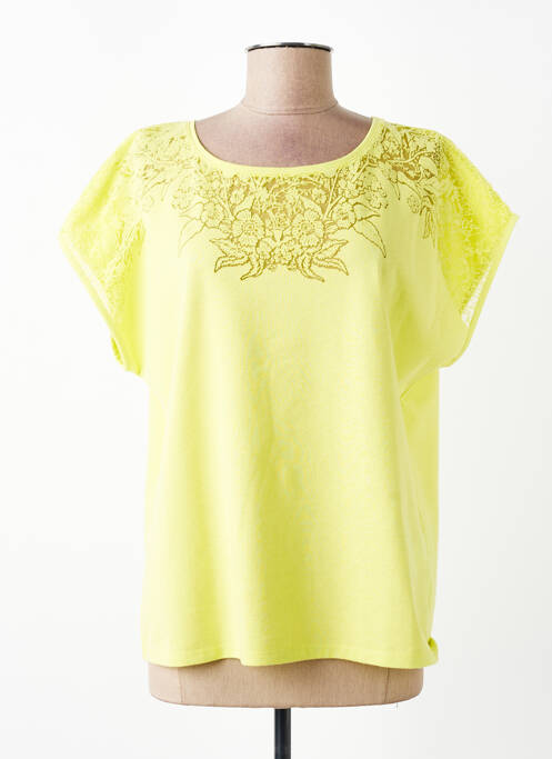 T-shirt coupe droite manches courtes jaune JULIE GUERLANDE femme