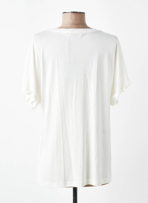 T-shirt col v manches courtes beige DEVERNOIS femme