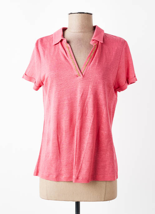 Polo stretch manches courtes rose DEVERNOIS femme