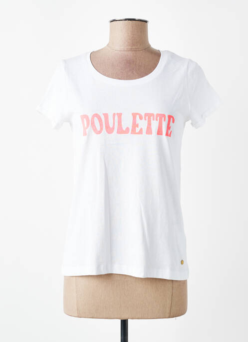 T-shirt sérigraphie manches courtes blanc C'EST BEAU LA VIE femme
