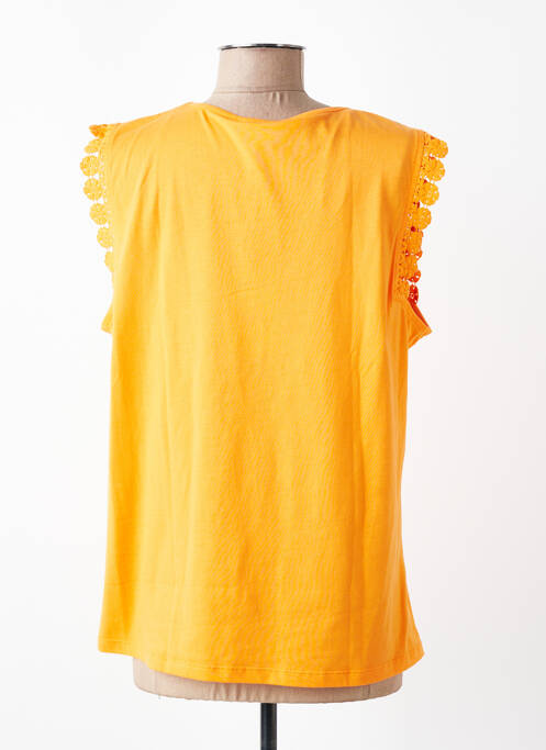 T-shirt col v manches courtes orange JULIE GUERLANDE femme