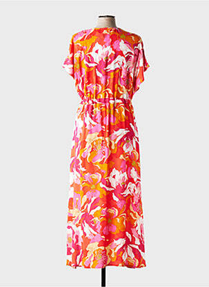 Robe longue manches courtes manches courtes orange C'EST BEAU LA VIE femme