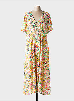 Robe longue manches courtes manches courtes beige C'EST BEAU LA VIE femme