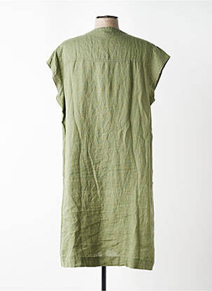 Robe mi-longue manches courtes manches courtes vert DEVERNOIS femme