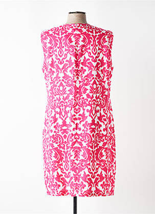 Robe mi-longue imprimé fantaisie sans manche rose JULIE GUERLANDE femme