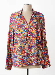 Blouse imprimé fleurs manches longues violet C'EST BEAU LA VIE femme