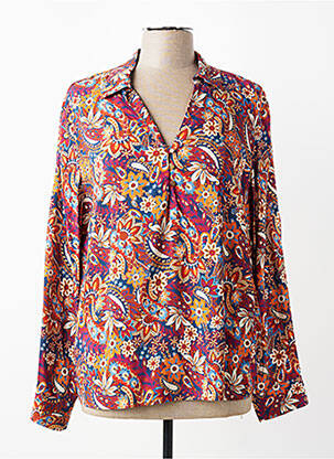 Blouse tissage popeline manches longues violet C'EST BEAU LA VIE femme