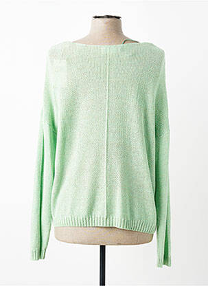 Pull stretch manches longues vert C'EST BEAU LA VIE femme