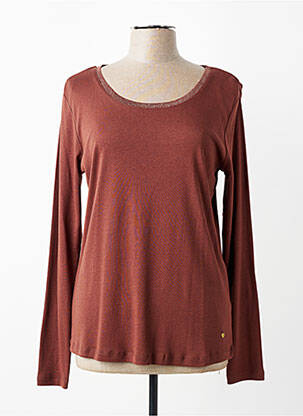 T-shirt manches longues manches longues marron C'EST BEAU LA VIE femme
