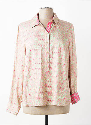 Blouse imprimé fantaisie manches longues beige DEVERNOIS femme