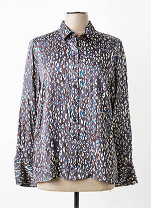 Chemisier coupe fluide manches longues gris DEVERNOIS femme
