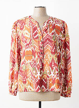 Blouse tissage popeline manches longues orange JULIE GUERLANDE femme