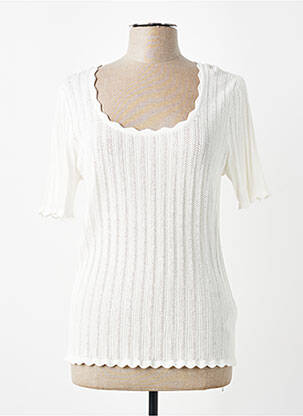 Top stretch manches courtes blanc JULIE GUERLANDE femme