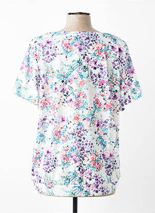 T-shirt col v manches courtes bleu JULIE GUERLANDE femme
