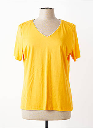 T-shirt col v manches courtes jaune JULIE GUERLANDE femme