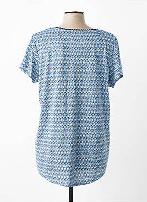 T-shirt col v manches courtes bleu C'EST BEAU LA VIE femme