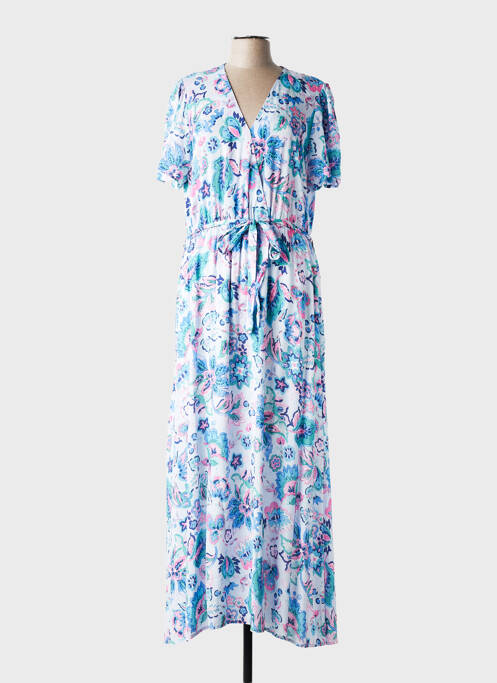 Robe longue manches courtes manches courtes bleu C'EST BEAU LA VIE femme