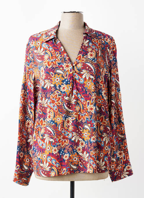 Blouse tissage popeline manches longues violet C'EST BEAU LA VIE femme