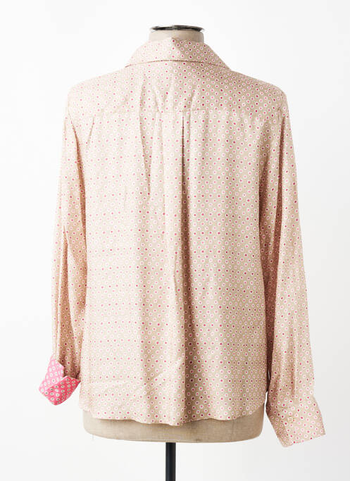 Blouse imprimé fantaisie manches longues beige DEVERNOIS femme