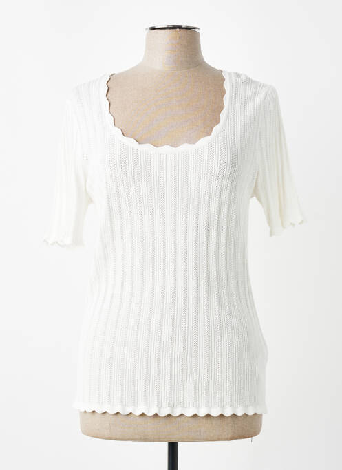 Top stretch manches courtes blanc JULIE GUERLANDE femme