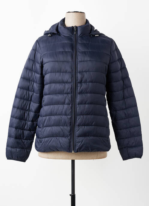 Doudoune poches a capuche bleu JULIE GUERLANDE femme