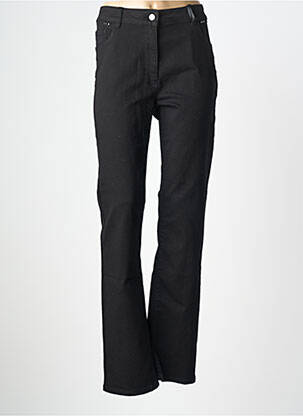 Pantalon droit stretch taille normale noir JULIE GUERLANDE femme