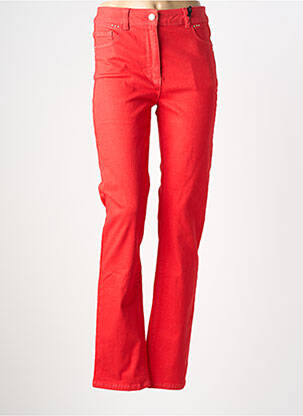 Pantalon droit stretch taille normale rouge JULIE GUERLANDE femme