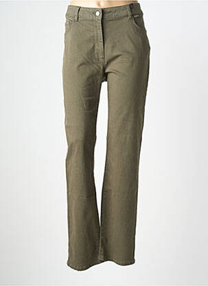 Pantalon droit stretch taille normale vert JULIE GUERLANDE femme