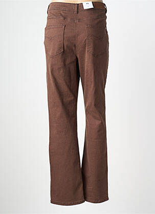 Pantalon droit stretch taille normale marron JULIE GUERLANDE femme