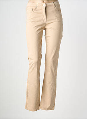 Pantalon droit stretch taille normale beige JULIE GUERLANDE femme