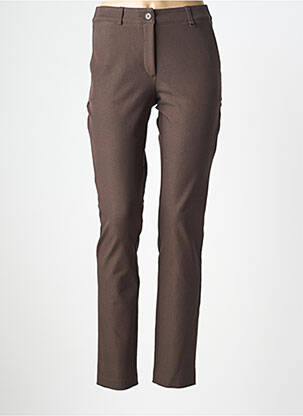 Pantalon slim taille élastique taille normale marron DEVERNOIS femme