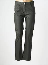 Pantalon slim tissage enduit taille normale vert DEVERNOIS femme
