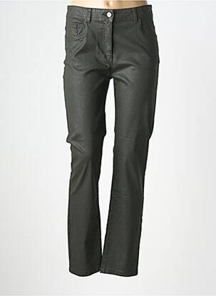 Pantalon slim tissage enduit taille normale vert DEVERNOIS femme