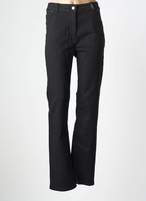 Pantalon droit stretch taille normale noir JULIE GUERLANDE femme