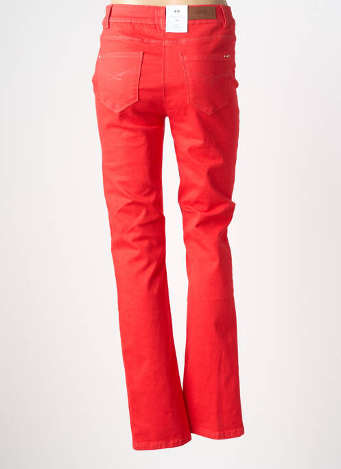 Pantalon droit stretch taille normale rouge JULIE GUERLANDE femme