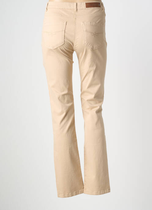 Pantalon droit stretch taille normale beige JULIE GUERLANDE femme