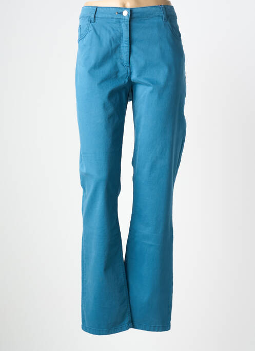 Pantalon droit stretch taille normale bleu JULIE GUERLANDE femme