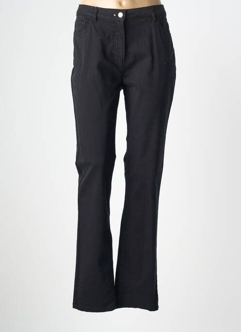 Pantalon droit stretch taille normale noir JULIE GUERLANDE femme