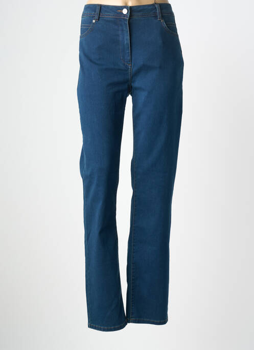 Jeans coupe droite stretch taille normale bleu JULIE GUERLANDE femme