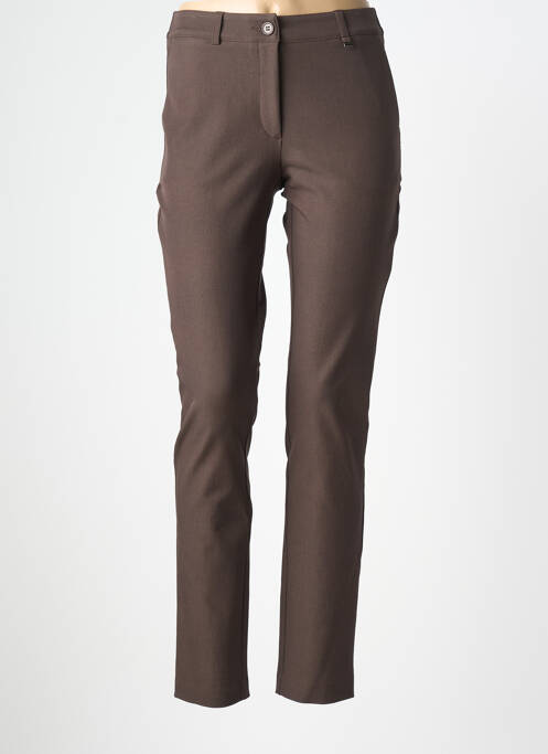 Pantalon slim taille élastique taille normale marron DEVERNOIS femme