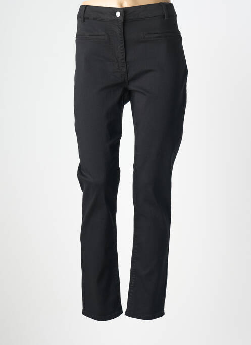 Pantalon slim tissage popeline taille normale noir JULIE GUERLANDE femme