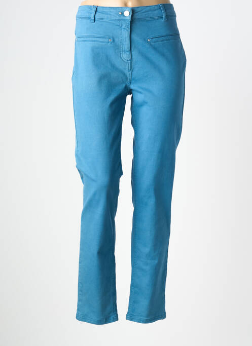 Pantalon slim broderie rivets taille normale bleu JULIE GUERLANDE femme